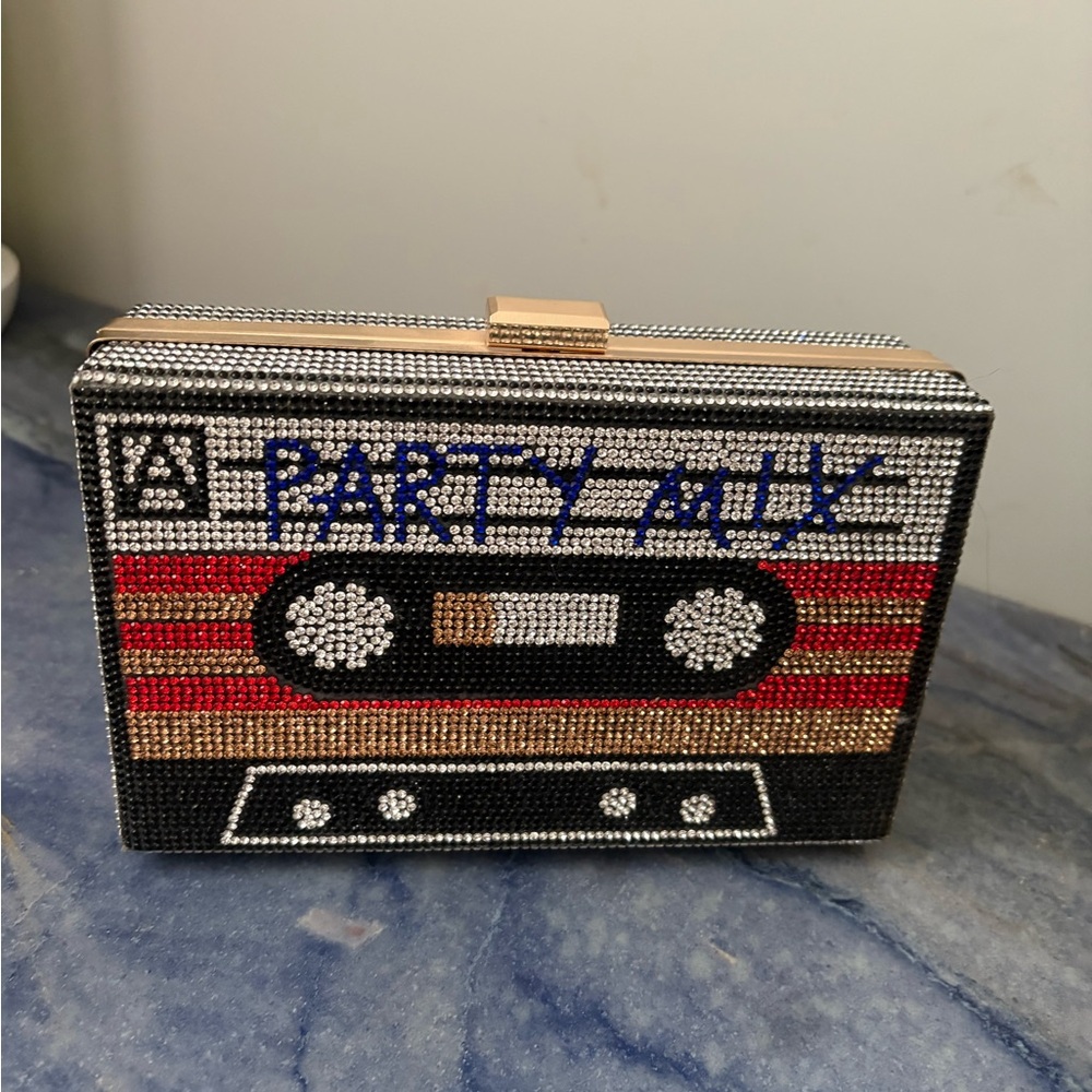 Retro Cassette mix tape Crystal Clutch purse - Picture 4 of 8